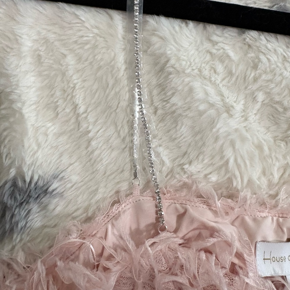 House of Harlow 1960 Pale Pink Feather Cropped Top US 10 Cocktail Hour - Picture 5 of 9